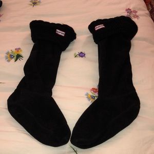 Black HUNTER tall fleece socks